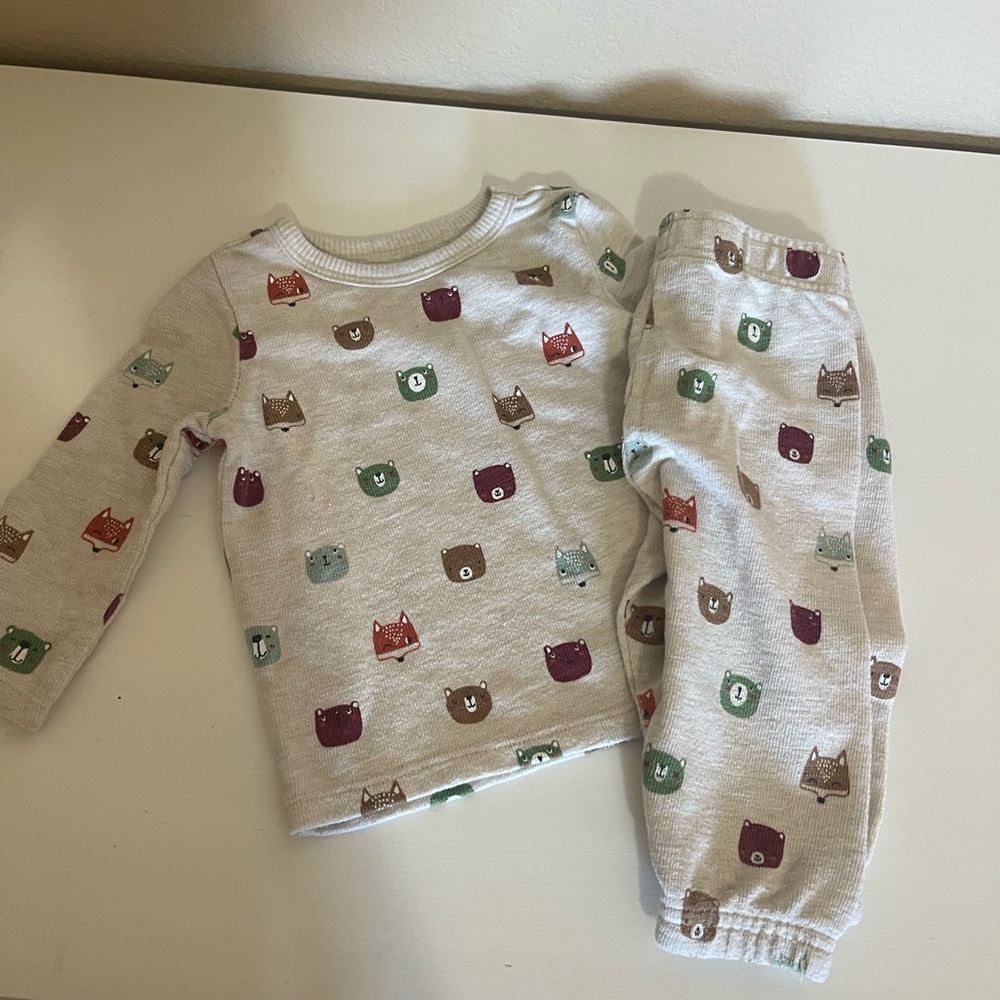 Garanimals Multicolor Animal Face Pajama Set